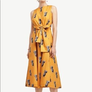 Ann Taylor Loft Pineapple Belted Dress w/pockets